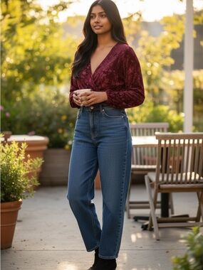 LC Lauren Conrad Blue Straight Leg Jeans